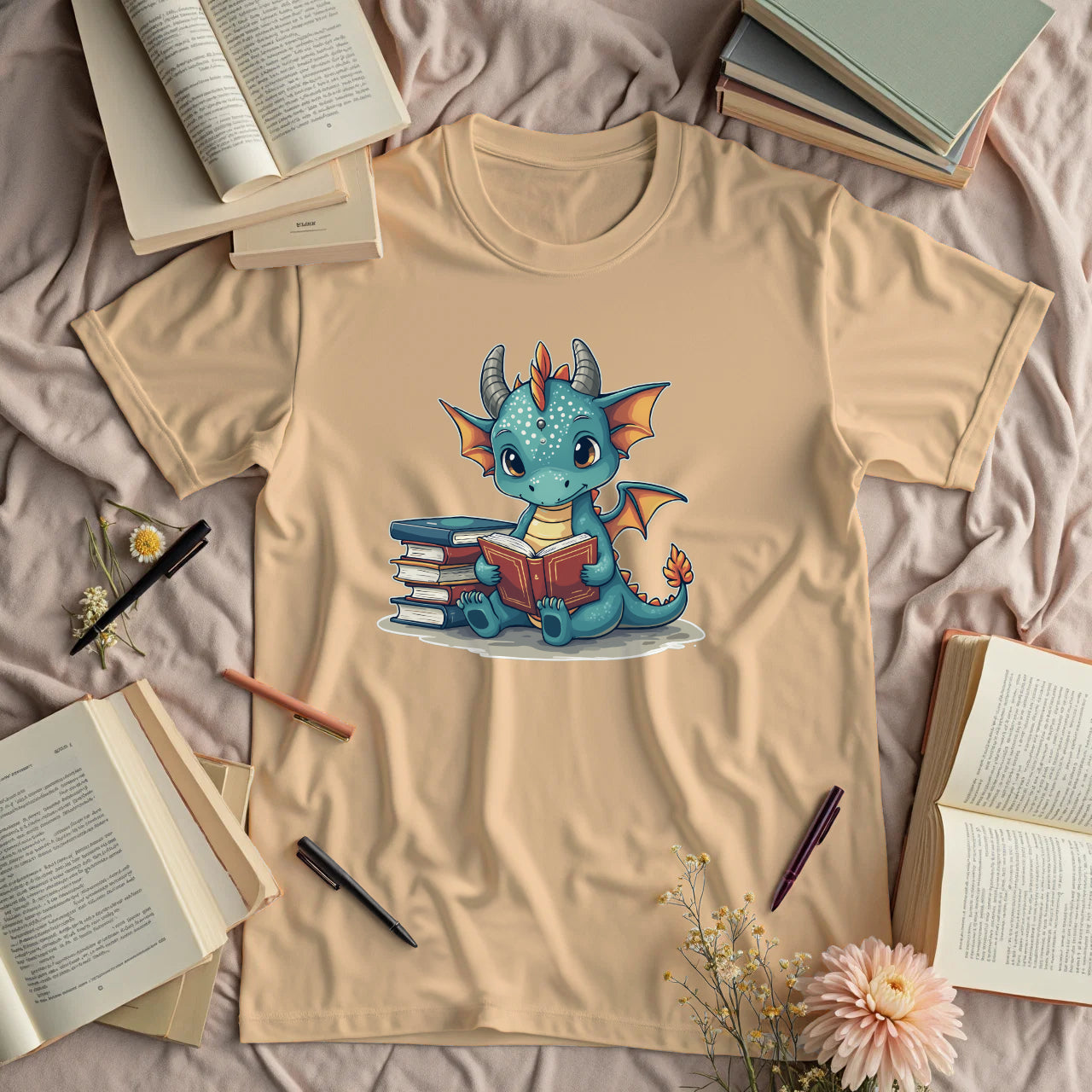 Cute Dragon Reading
