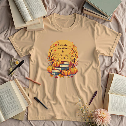 Sweater Weather is Reading Weather - Autumn Pumpkins