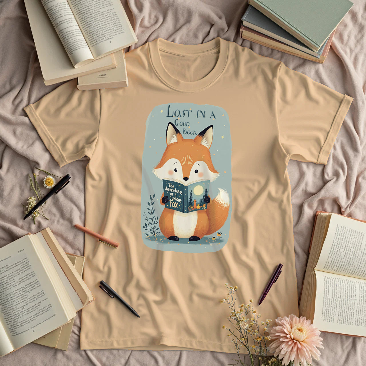 Lost In A Good Book - Cute Fox