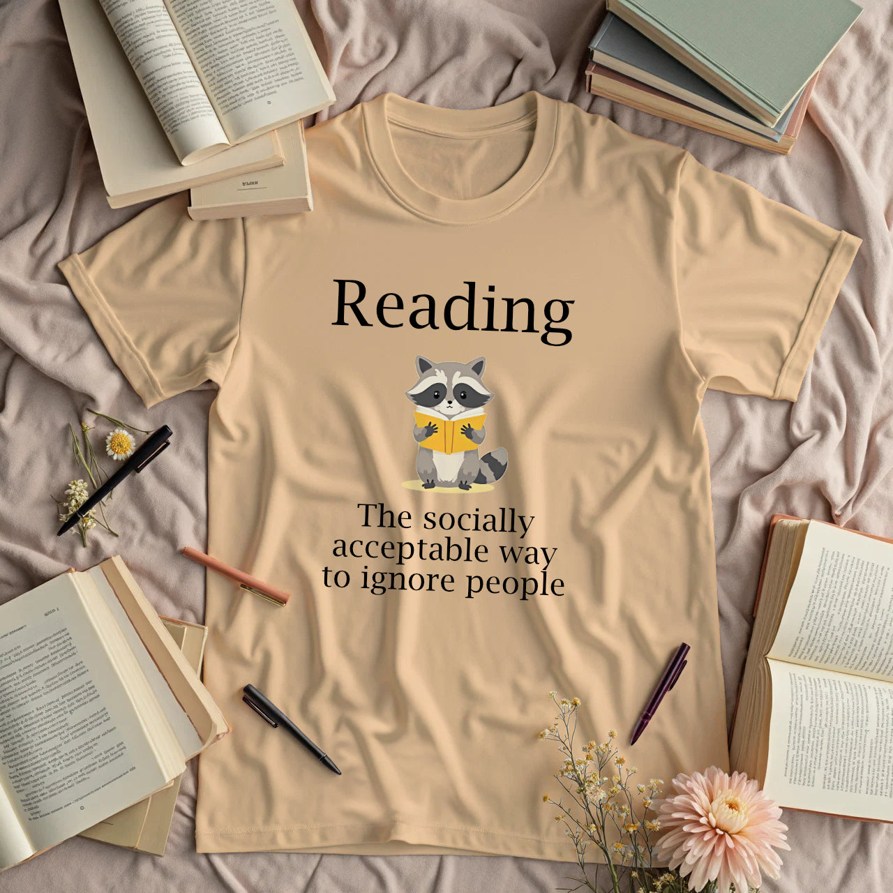 Reading. The Socially Acceptable Way To Ignore People - Raccoon