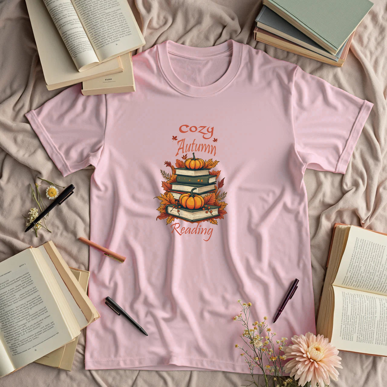 Cozy Autumn Reading - pumpkins