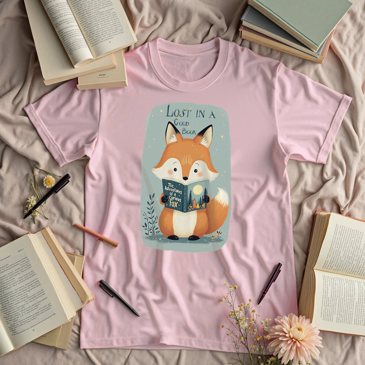 Lost In A Good Book - Cute Fox